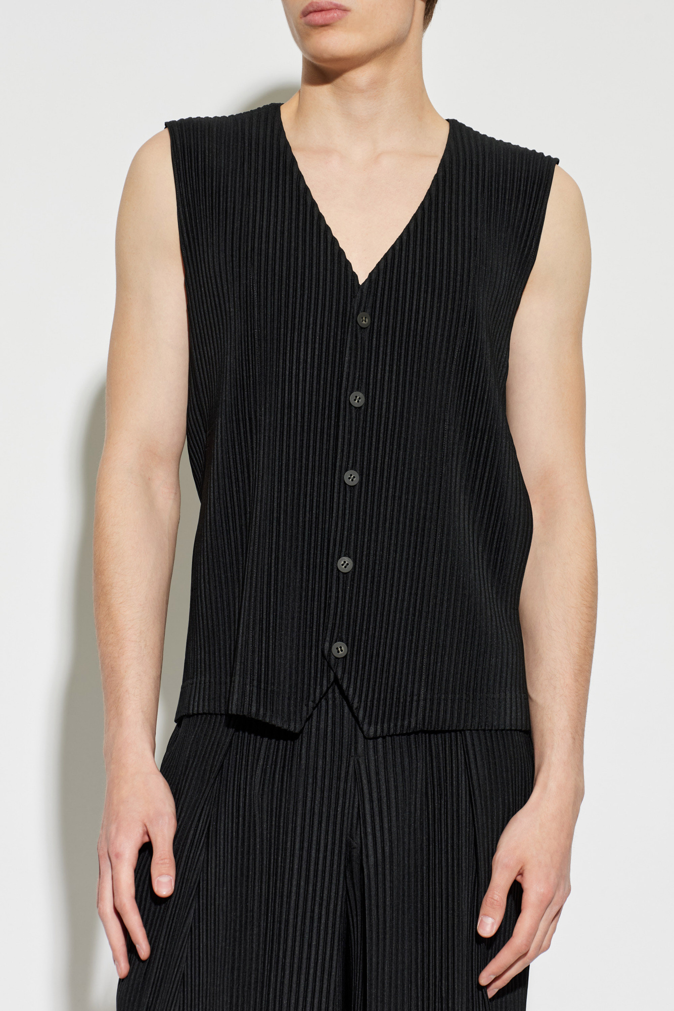 Black Pleated vest Homme Plissé Issey Miyake - Vitkac Romania